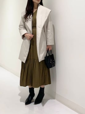 SOLOTEX撥水パフミドルコートを使った人気ファッションコーディネート