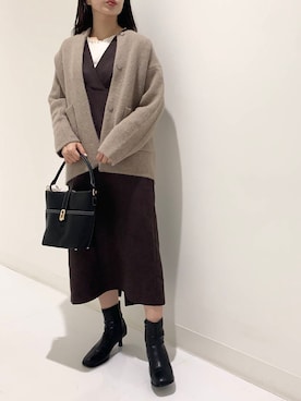 「URBAN RESEARCH ROSSO WOMEN（アーバンリサーチ　ロッソ）のアイテム（ジャンパースカート）」を使った、minmi.さん（レディース・165cm）の秋コーディネート