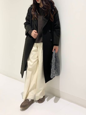 「アイテム（チェスターコート）」を使った、minmi.さん（レディース・165cm）の冬コーディネート