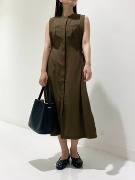「RODE SKO（ロデスコ）のワンハンドル3WAYバッグ（ハンドバッグ）」を使った、minmi.さん（レディース・165cm）の夏コーディネート