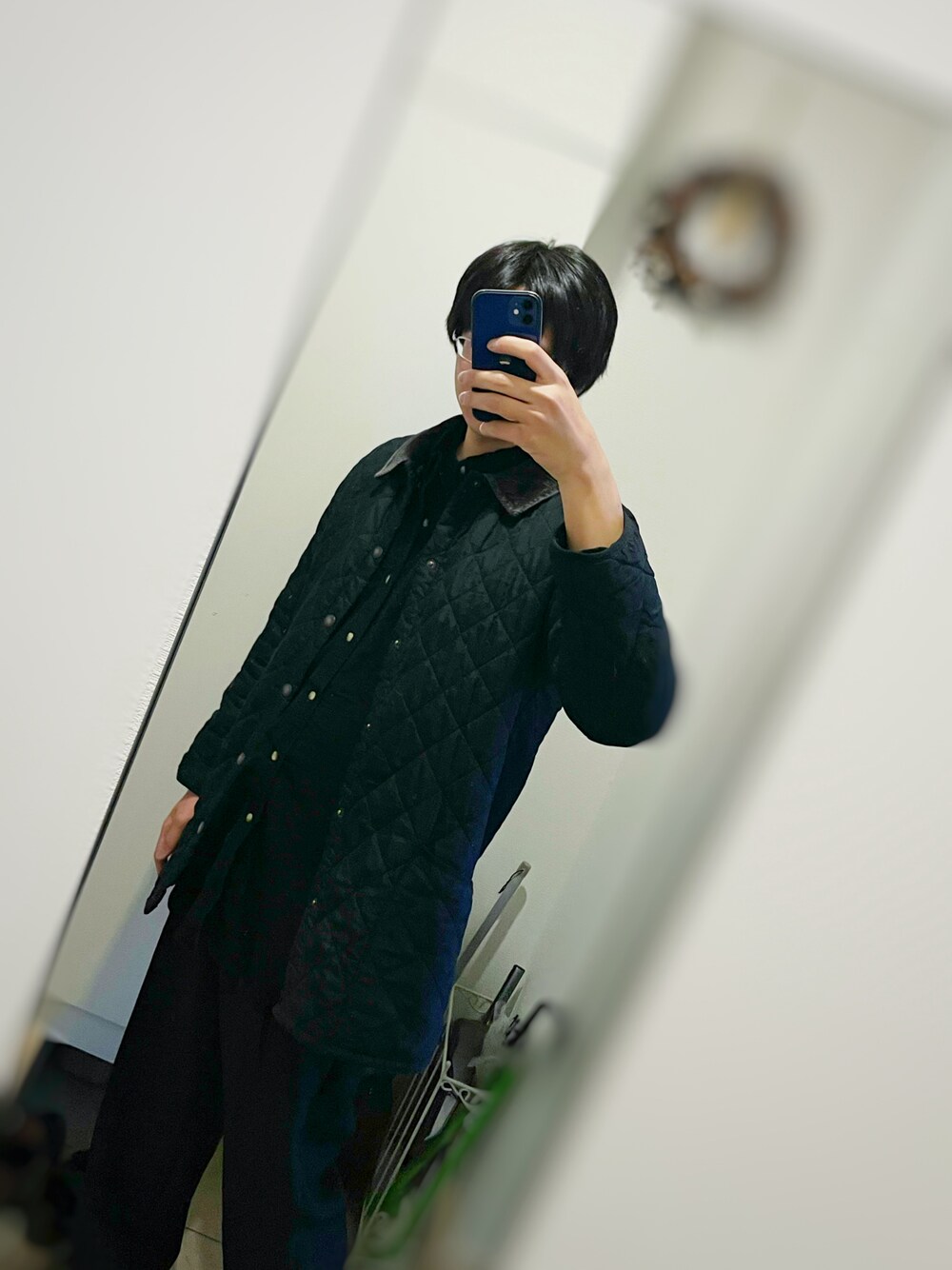 「Barbourの【LIDDESDALE / リデスデイル】キルティング ブルゾン （スリムフィット）（ブルゾン、ブラック系）」を使った、chocodollさん（メンズ・185cm）の冬コーディネートの1枚目の写真