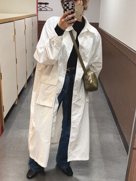 「春服デビュー宣言」｜「アイテム（ステンカラーコート）」を使った、まるいさん（レディース・152cm）の春コーディネート