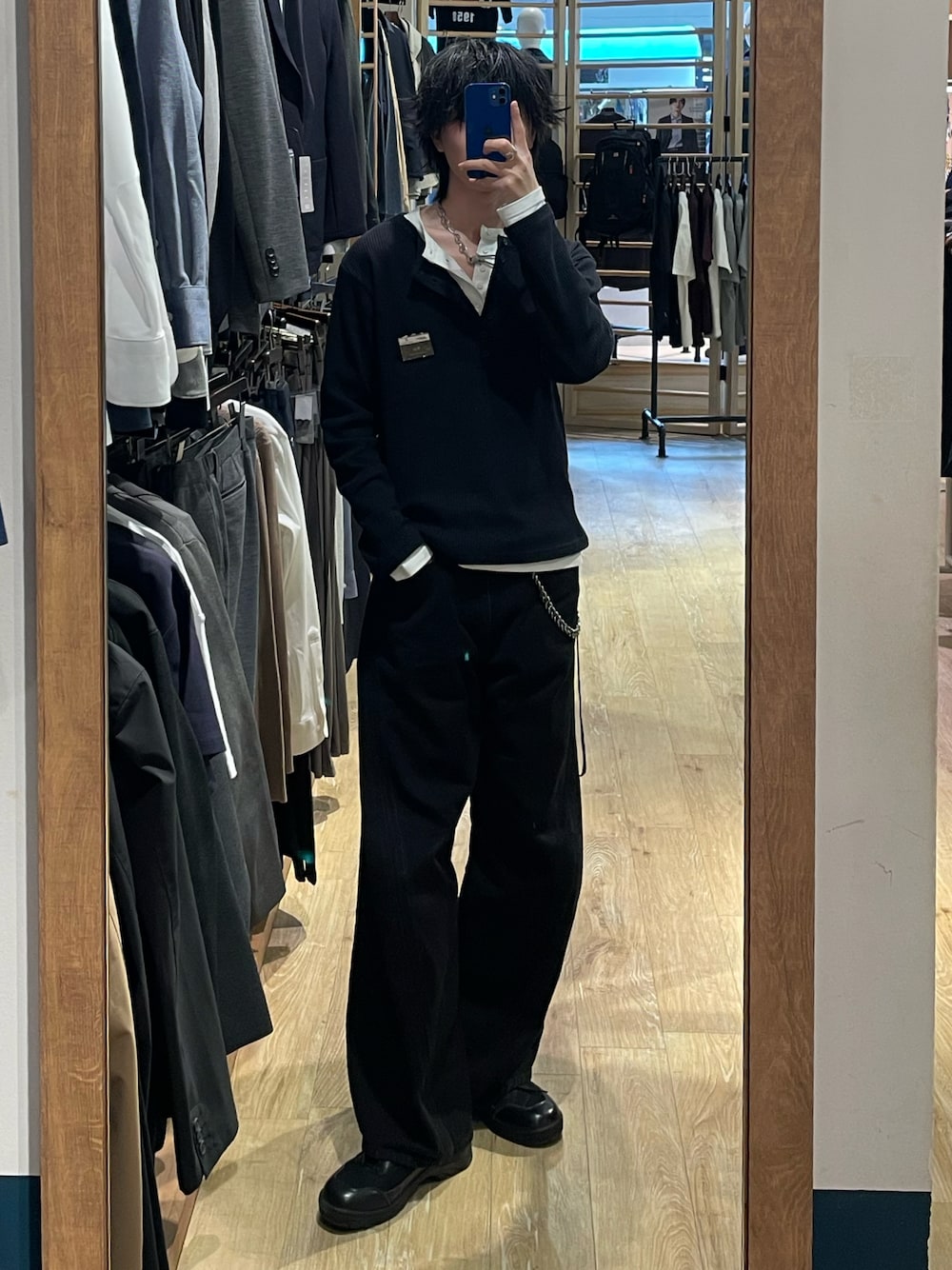 GRANCY】Double-layered Thermal Henley Long Sleeve T-Shirt / ダブル