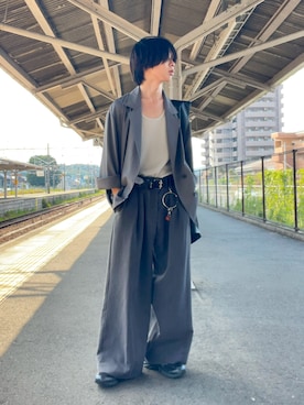 「アイテム（テーラードジャケット）」を使った、SHOさん（メンズ・174cm）の夏コーディネート