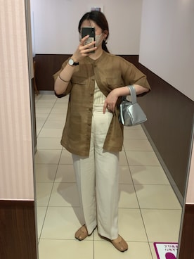 「アイテム（その他アウター、ブラウン系）」を使った、A.さん（レディース・157cm）の秋コーディネート