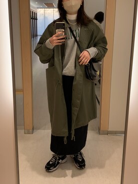 「LAKOLE（ラコレ）のアイテム（モッズコート）」を使った、A.さん（レディース・157cm）の冬コーディネート