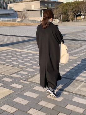 「KBF（ケイビーエフ）のアイテム（ステンカラーコート）」を使った、A.さん（レディース・157cm）の冬コーディネート