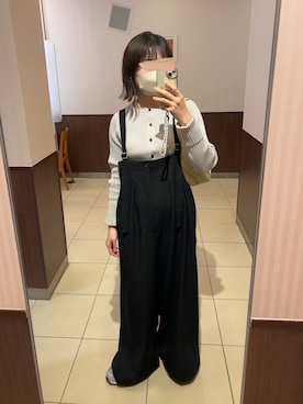 「LEPSIM（レプシィム）のアイテム（オールインワン・サロペット）」を使った、A.さん（レディース・157cm）の冬コーディネート