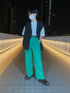 「epnok（エプノック）のアイテム（テーラードジャケット）」を使った、takeki25さん（メンズ・163cm）の夏コーディネート
