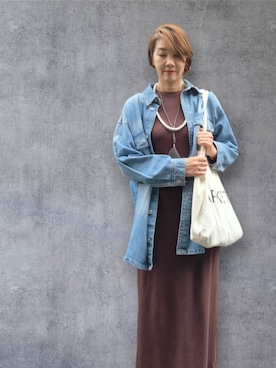 「アイテム（ワンピース/ドレス）」を使った、yukikiさん（レディース・170cm・50代）の秋コーディネート