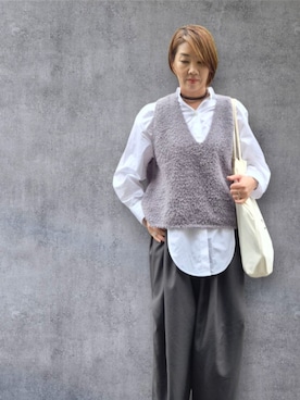 「アイテム（ベスト）」を使った、yukikiさん（レディース・170cm）の秋コーディネート