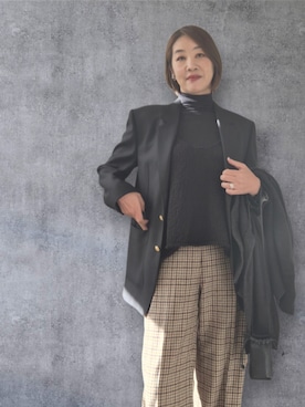「アイテム（テーラードジャケット）」を使った、yukikiさん（レディース・170cm・50代）の冬コーディネート