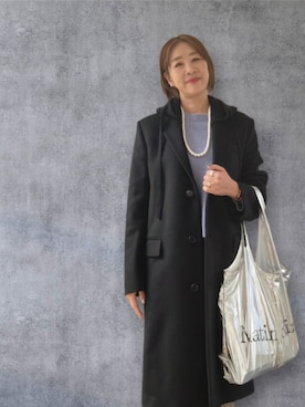 「LOEWE（ロエベ）のアイテム」を使った、yukikiさん（レディース・170cm）の冬コーディネート