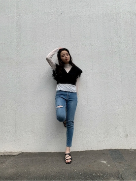 飯村 美沙さん（レディース・156cm）の春コーディネート