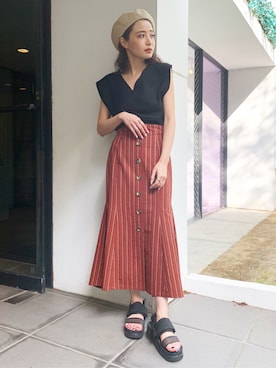 飯村 美沙さん（レディース・156cm）の夏コーディネート