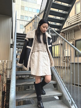 飯村 美沙さん(レディース・156cm)の冬コーディネート