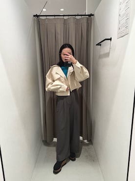 「MURUA（ムルーア）のアイテム（その他アウター）」を使った、飯村 美沙さん（レディース・156cm）の冬コーディネート