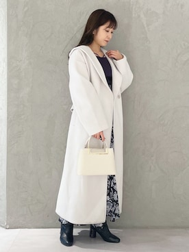 「MERCURYDUO（マーキュリーデュオ）のアイテム（チェスターコート）」を使った、kaho さん（レディース・151cm）の冬コーディネート