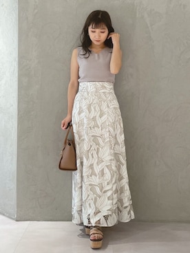 「MERCURYDUO（マーキュリーデュオ）のアイテム（トートバッグ）」を使った、kaho さん（レディース・151cm）の夏コーディネート