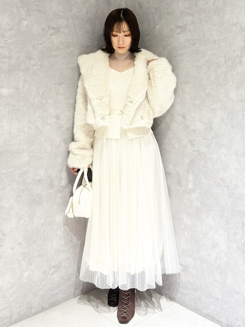 ビットニットドットチュールドッキングワンピース（ワンピース