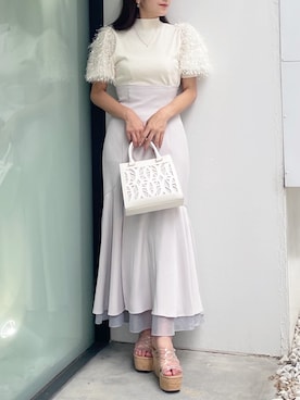 「MERCURYDUO（マーキュリーデュオ）のアイテム（シューズ）」を使った、kaho さん（レディース・151cm）の夏コーディネート