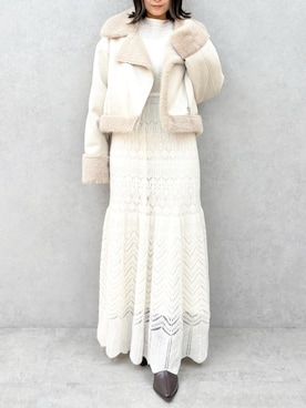 「アイテム（ムートンコート）」を使った、kaho さん（レディース・151cm）の秋コーディネート