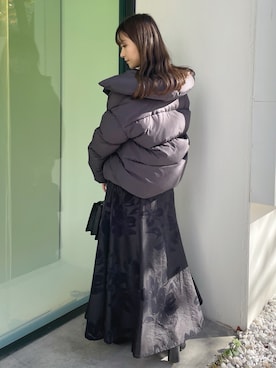 「MERCURYDUO（マーキュリーデュオ）のアイテム（ダウンジャケット/コート）」を使った、kaho さん（レディース・151cm）の冬コーディネート