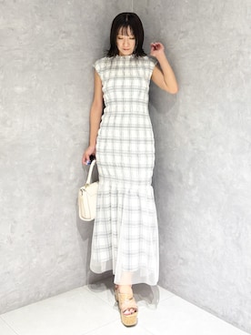 「MERCURYDUO（マーキュリーデュオ）のアイテム（ワンピース/ドレス）」を使った、kaho さん（レディース・151cm）の夏コーディネート