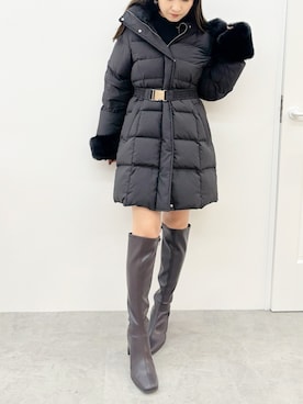 「MERCURYDUO（マーキュリーデュオ）のアイテム（ダウンジャケット/コート）」を使った、kaho さん（レディース・151cm）の秋コーディネート