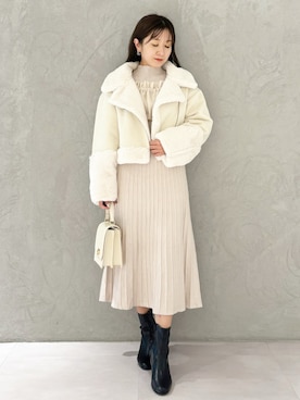 「MERCURYDUO（マーキュリーデュオ）のアイテム（その他アウター）」を使った、kaho さん（レディース・151cm）の秋コーディネート