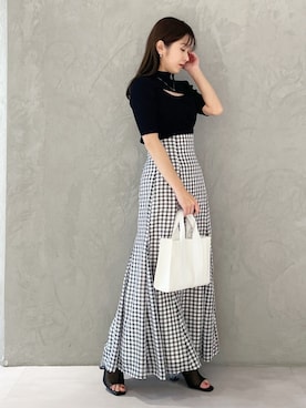 「MERCURYDUO（マーキュリーデュオ）のアイテム（トートバッグ）」を使った、kaho さん（レディース・151cm）の春コーディネート