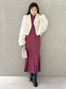 「MERCURYDUO（マーキュリーデュオ）のアイテム（その他アウター）」を使った、kaho さん（レディース・151cm）の秋コーディネート