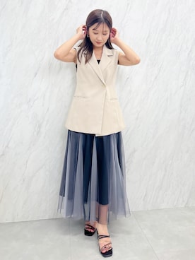 「MERCURYDUO（マーキュリーデュオ）のアイテム（テーラードジャケット）」を使った、kaho さん（レディース・151cm）の夏コーディネート