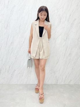 「MERCURYDUO（マーキュリーデュオ）のアイテム（テーラードジャケット）」を使った、kaho さん（レディース・151cm）の夏コーディネート