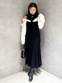 ワンピース maryquant MARY QUANTコラボ】シャツドッキングニットワンピース