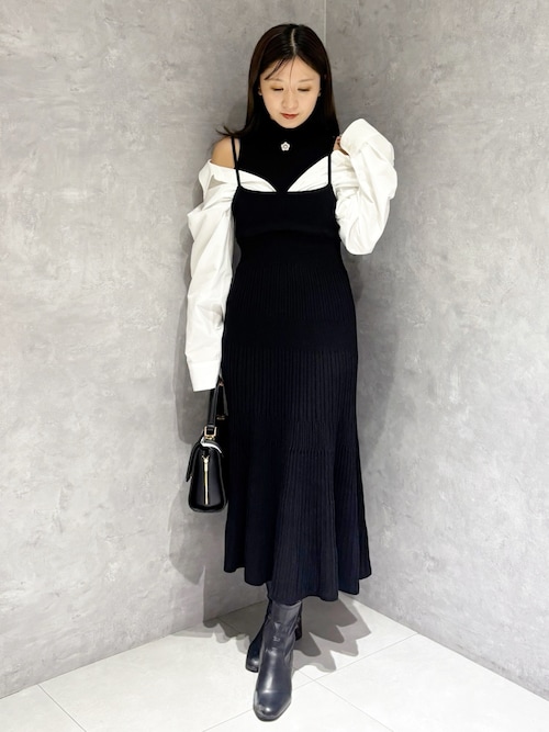 セール】【MARY QUANTコラボ】シャツドッキングニットワンピース