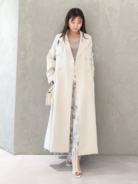 「MERCURYDUO（マーキュリーデュオ）のアイテム（トレンチコート）」を使った、kaho さん（レディース・151cm）の春コーディネート
