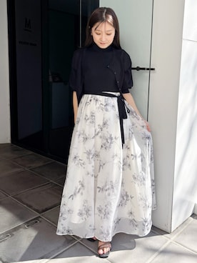 「MERCURYDUO（マーキュリーデュオ）のアイテム（カーディガン/ボレロ）」を使った、kaho さん（レディース・151cm）の春コーディネート