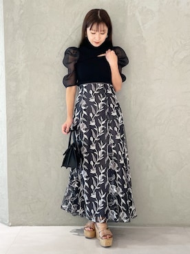 「MERCURYDUO（マーキュリーデュオ）のアイテム（シューズ）」を使った、kaho さん（レディース・151cm）の夏コーディネート