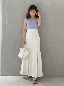 「MERCURYDUO（マーキュリーデュオ）のアイテム（トートバッグ）」を使った、kaho さん（レディース・151cm）の夏コーディネート