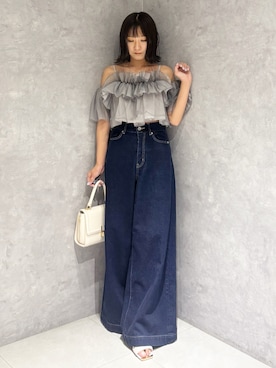 「MERCURYDUO（マーキュリーデュオ）のアイテム（ショルダーバッグ）」を使った、kaho さん（レディース・151cm）の夏コーディネート