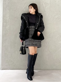 エコファーフーデッドペプラムダウン｜マーキュリーデュオ（MERCURYDUO