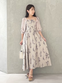 リネンライクバックレースアップキャミワンピース｜マーキュリーデュオ