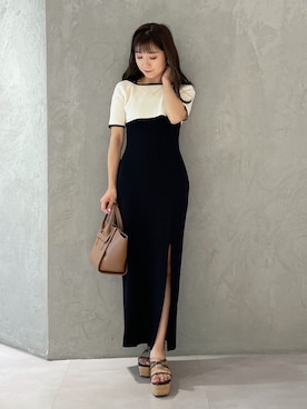 「MERCURYDUO（マーキュリーデュオ）のアイテム（トートバッグ）」を使った、kaho さん（レディース・151cm）の夏コーディネート