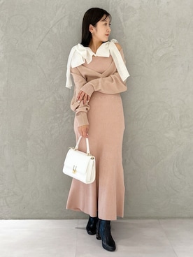 「大人可愛い、デート服」｜kaho さん（レディース・151cm）の冬コーディネート