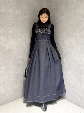 「タートルネック」｜「アイテム（ハンドバッグ）」を使った、kaho さん（レディース・151cm）の冬コーディネート
