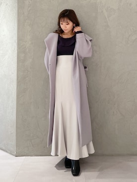 「ラベンダー」｜「アイテム（その他アウター）」を使った、kaho さん（レディース・151cm）の秋コーディネート