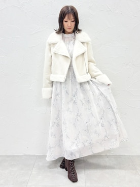 「アイテム（ムートンコート）」を使った、kaho さん（レディース・151cm）の秋コーディネート