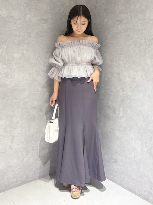 マーキュリーデュオ　バックレースアップ　ストレッチ　マーメイド　ロング　スカート マーキュリーデュオ MERCURYDUO バックレースアップストレッチ