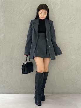 「MERCURYDUO（マーキュリーデュオ）のアイテム（テーラードジャケット）」を使った、kaho さん（レディース・151cm）の秋コーディネート